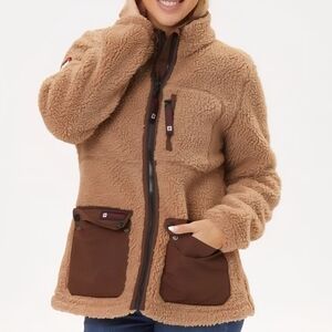 CANADA WEATHER GEAR Womens Sherpa Jacket In Toffee Medium